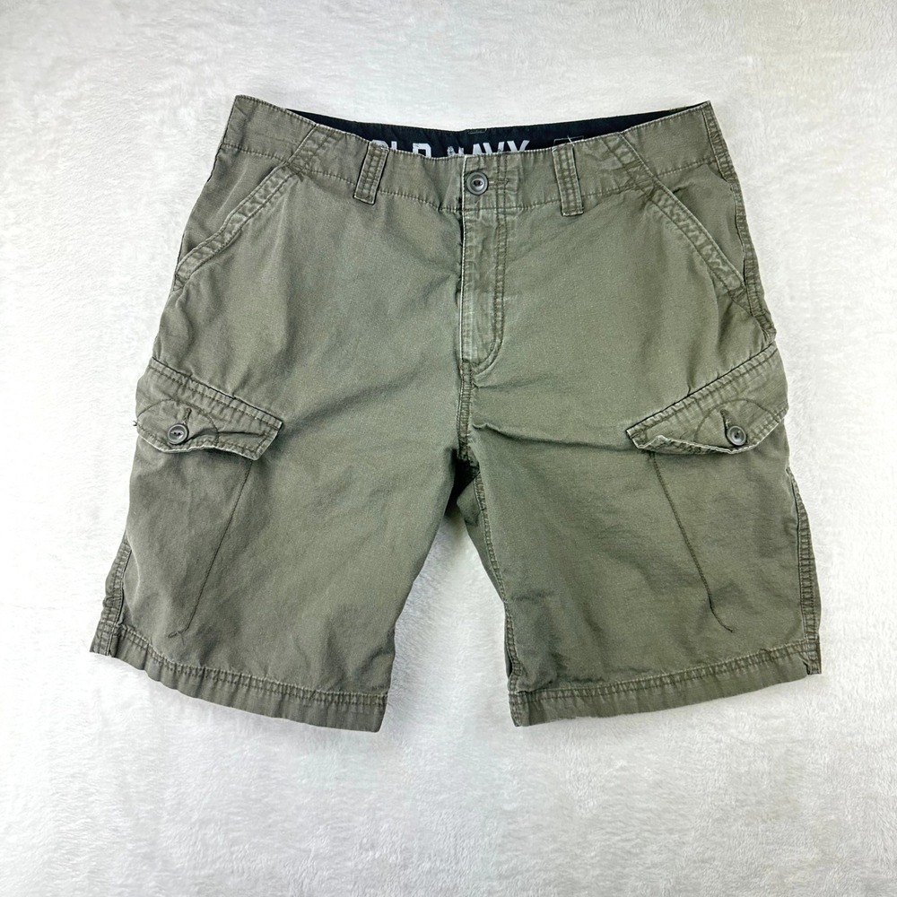 Old Navy Cargo Shorts Mens 32 Regular Olive Green Utility VTG 2011 Cotton Canvas